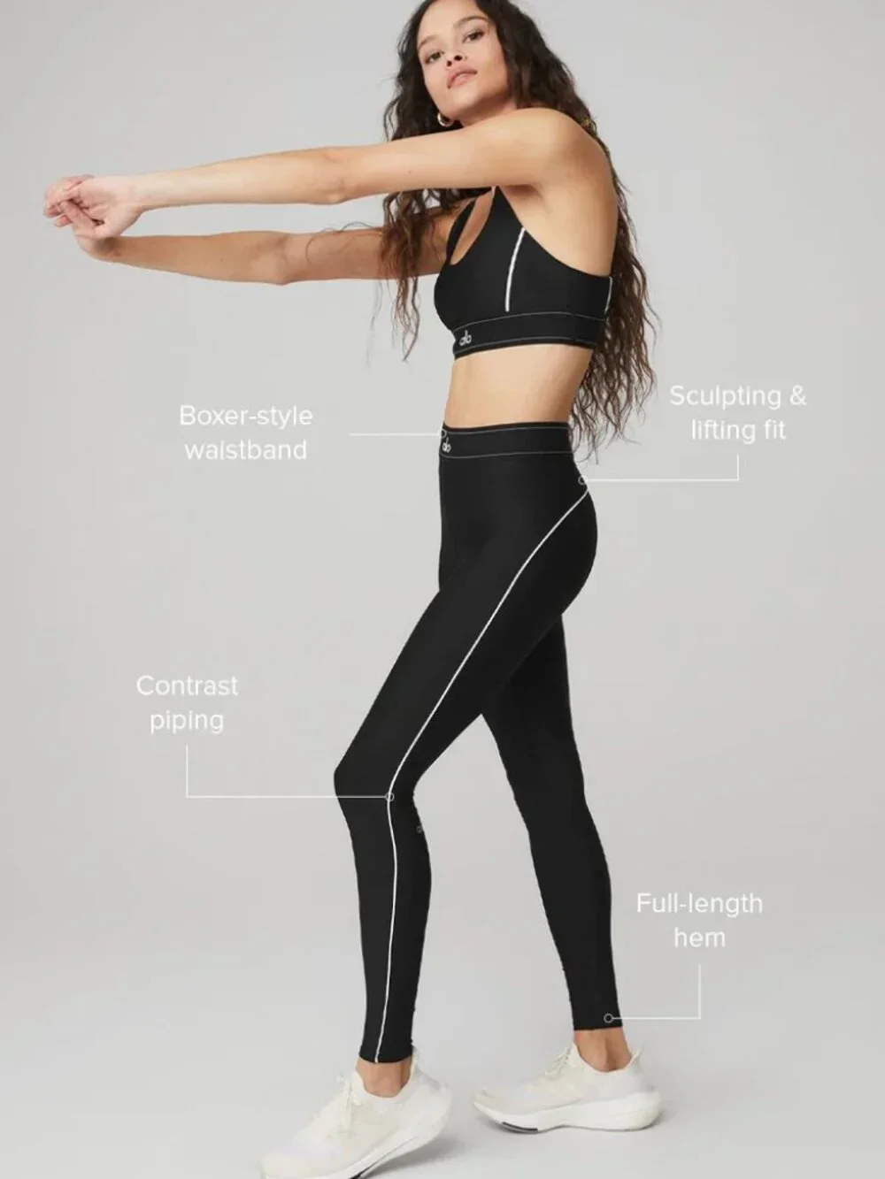 ALO Airlift High-Waist Suit Up Legging - Macadamia XXS